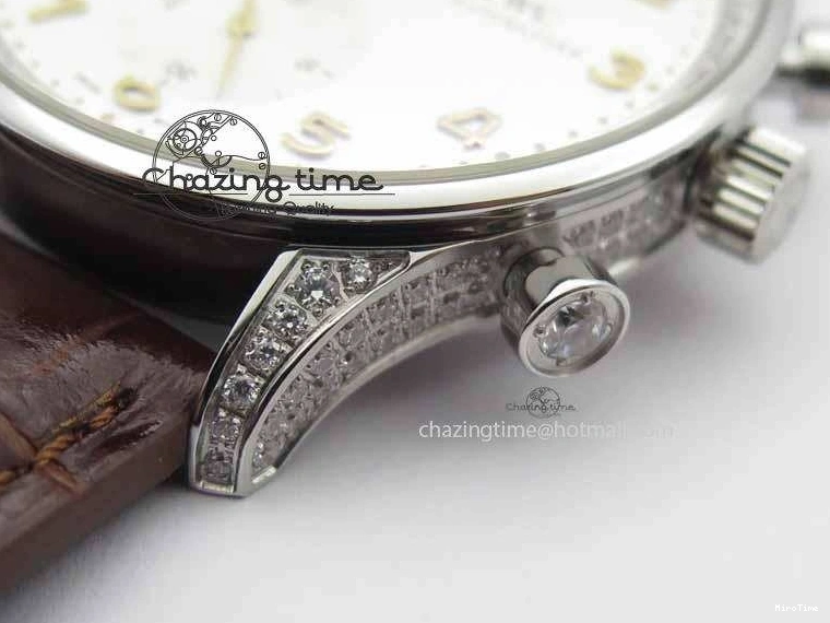 MIROTIME 1219 Portuguese IW3714 Diam ZF V2 1:1 Best Edition White Dial RG Numbers On Brown Leather Strap A79350 (Slim Movement) Fashionable 7246